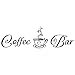 SUPERDANT Coffee Bar PVC Wall Sticker Vintage Coffee Cup Pattern Vinyl Wall Decal Cafe Glass Door Decor Sticker PVC Wall Art pour Coffee Bar Cafe Decoration 18x56cm