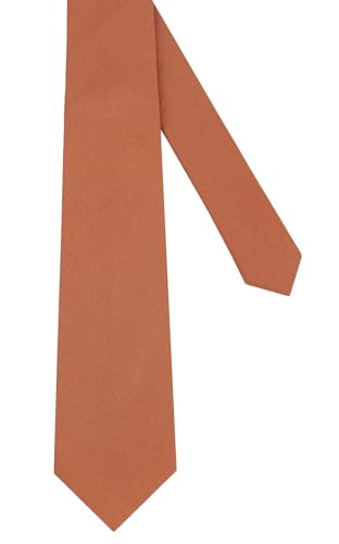 Image of Mens Solid Linen Ties - Regular Width Pattern Necktie for Men
