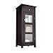 Teamson Home Chesterfield Wooden Floor Cabinet with Waffle Glass Door and Drawer, Espresso