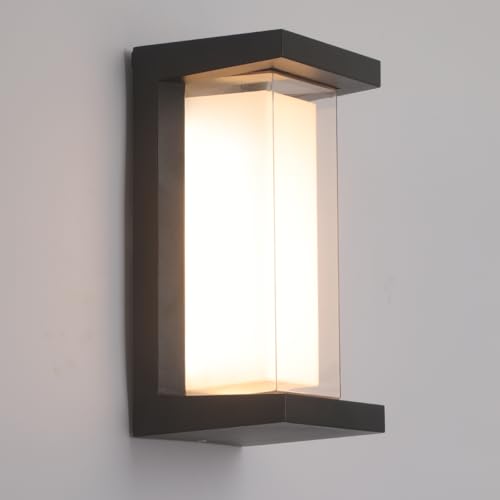 Image of Outdoor Lights for House 24W Exterior Lighting Fixtures 3-Color Adjustable 2200LM IP65 Waterproof Aluminum Exterior Wall Light Compatible with Dimmers for Patio, Yard, Back Yard 1 Pack