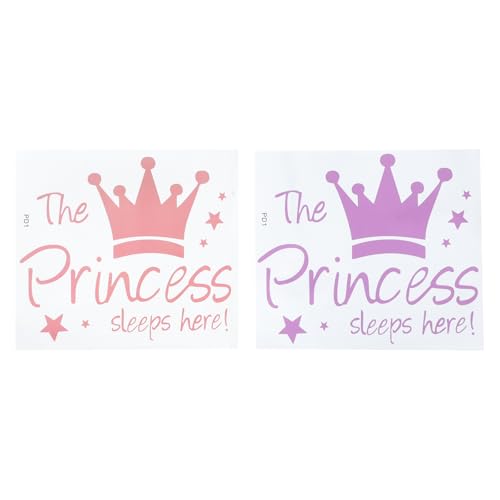 Stickers de pared corona Garneck 2 piezas rosa y púrpura