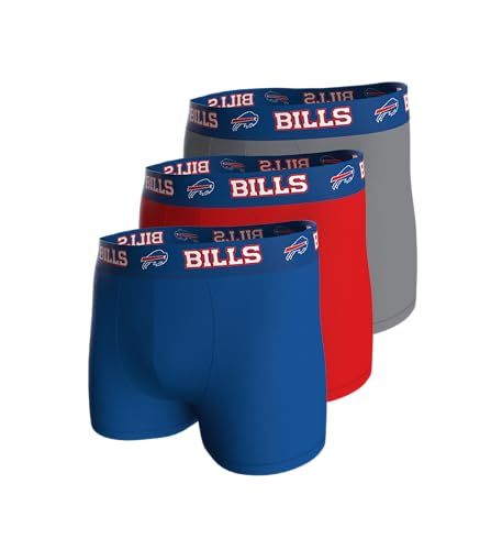 NFL Bills 3pk Boxers Blue-Red-Grey -XXL