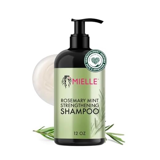 Mielle Organics Rosemary Mint Strengthening Shampoo Infused with Biotin, Cleanses and Helps Strengthen Weak and Brittle Hair, 12 Ounces
