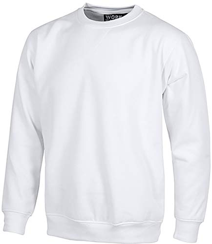 Work Team Sudadera cuello caja con puños y cintura elásticos. HOMBRE Blanco L