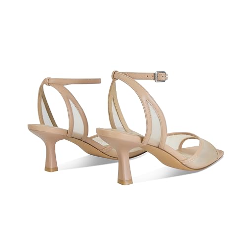 SOVANYOU Mesh Kitten Heels for Women Strappy Sandals with Ankle Strap Comfort Summer Open Toe Heels for Dress3