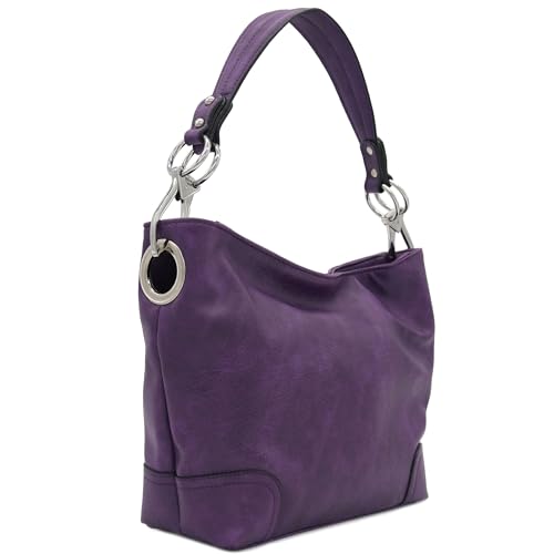 Image of Hobo Shoulder Bag with Big Snap Hook Hardware