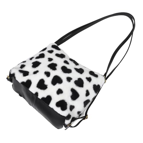 Sac à main fourre-tout en fausse fourrure douce FRCOLOR en forme de cœur