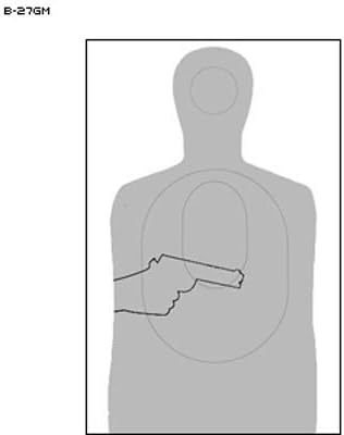 Oklahoma CLEET B-27 Target Silhouette Gray with Black Gun Size: 23" x 35"