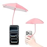Magnetic Mobile Phone Umbrella Shade for Sun, Outdoor Phone Holder with Sun Umbrella, Flexible Angle Design & Rotatable Phone Ring, for iPhone 17 16 15 14 13 12 Pro Max Plus & All Phones (PINK)