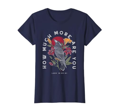 How Much More are You Ravens and Lilies T-Shirt, Women, Navy Blue, XX-Large