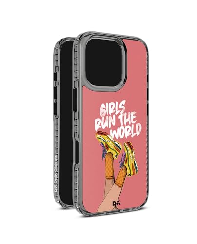 Image of DailyObjects Girls Run The World Stride 2.0 Magnetic Case Cover Compatible with iPhone 16 Pro Max | Wireless Charging Slim Back Cover | 2 Layer Edge Protection & Shockproof