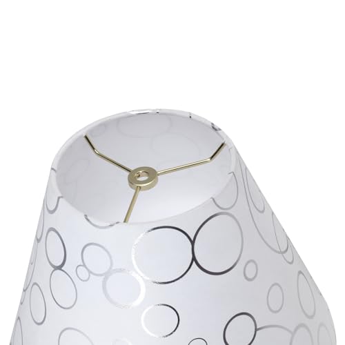Image of Aspen Creative 32638 Transitional Empire Shape Spider Construction Lamp Shade in White with Circle Pattern, 6 inch Top x 12 inch Bottom x 9 inch Slant Height