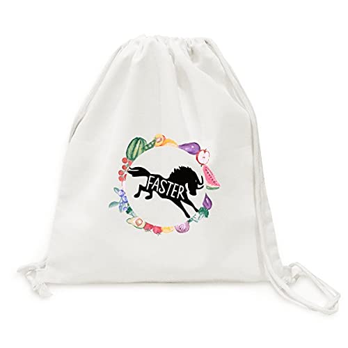 Sac en tissu pliable fruits et légumes cabas réutilisable avec sangle cheval noir