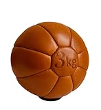 Geoffrey Medicine Fitness Balls | 3kg | TAN Color 100% Cow Leather Vintage Training Gym MMA Boxing | Retro