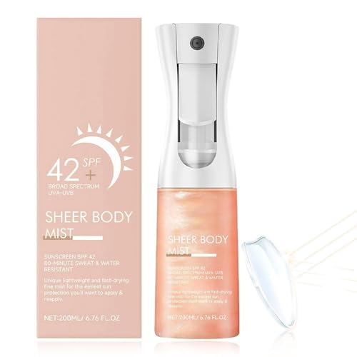 Bruma Corporal Con Protector Solar,Spray Liviano Para Protector Solar Para La Cara Y El Cuerpo,Spray Hidratante Refrescante,Ligera, De RáPida AbsorcióN, Para Todo Tipo De Piel
