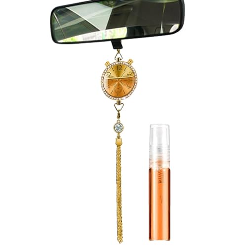 Decoraciones para ambientadores de automóviles, Decoraciones para ambientadores de automóviles,Decoración de espejo retrovisor con perfume de coche en forma de reloj | Perfumes de coche de larga