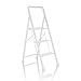 Produktbild hjh OFFICE Klappleiter 3 Stufen SOLID W6 Aluminium Trittleiter, bis 150 kg belastbar, Tritt klappbar, Weiß, 801207
