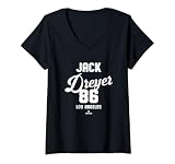 Womens Jack Dreyer 86 Los Angeles Baseball Vintage MLBPA V-Neck T-Shirt