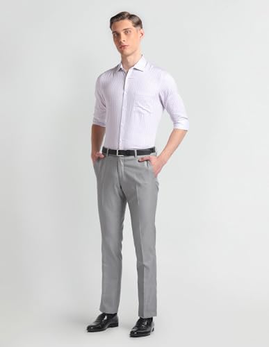 Image of Arrow Men Slim fit Cotton Striped Long Sleeves Cutaway Collar Shirt
