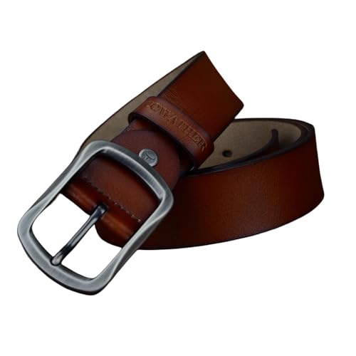 Ceinture en cuir pour hommes avec boucle en alliage design d'affaires et rétro jean
