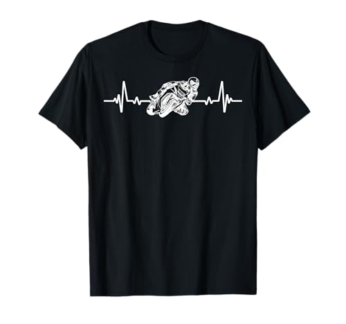 Moto GP Carreras latido del corazón motocicleta Motocicletas Moteros humor Camiseta