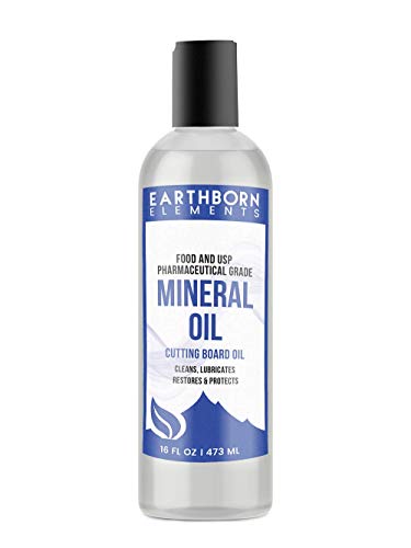 Mineral Oil (16 oz.) by Earthborn Elements, Food & USP Grade, for Cutting