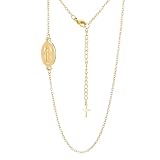 SIPURIS Collar con medalla milagrosa de la Virgen María para hombres y mujeres, colgante de cruz de la Virgen María, joyería católica religiosa para bautismo, 0.44*0.94in, Acero inoxidable, Sin piedra