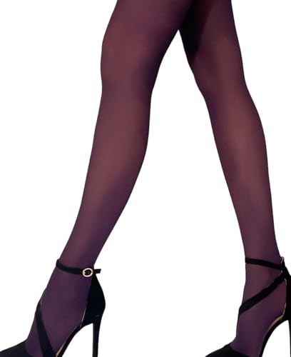 Image of Mila Marutti Classic Violet Semi Opaque Women's Tights | Stockings for Women Plum 30 Denier Pantyhose Nylons - Purple, S