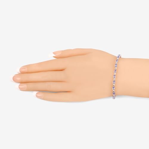 Tanzanite Bracelet, Natural Tanzanite Oval Tennis Bracelet in .925 Sterling Silver, December Birthstone4