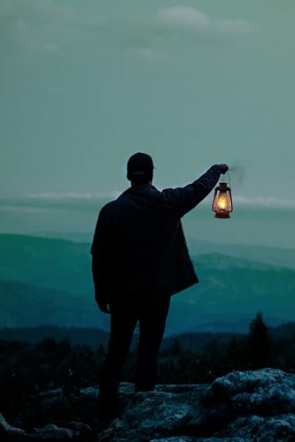 Image of Stansport Hurricane Lantern - Classic Metal Kerosene Oil Lamp with Glass Globe and Adjustable Wick - Portable Emergency Lighting & Decorative Indoor /Outdoor Camping Lantern, Red