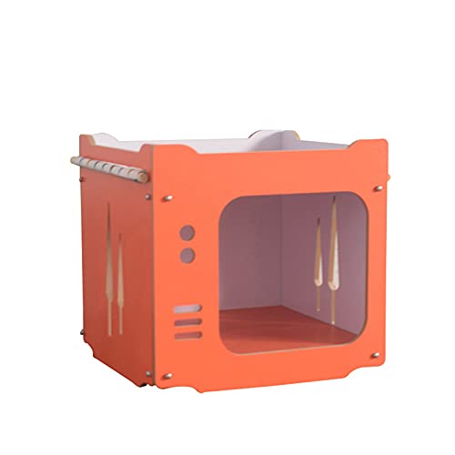 Siqi Holz Katzenhaus Kaninchenversteck Mit Hängematte Stapelbar Zusammenklappbarer Katzenwürfel Zimmer Spleißen Hase Katze Kletterkombination-M