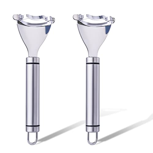 Toymis 2Pcs Corn Peelers For Corn On The Cob, Corn Planer, Premium Stainless Steel Corn Peeler Stripper Kernel Cutter Simple Kitchen Thresher Tools (Silver) Bonusis #TOP7