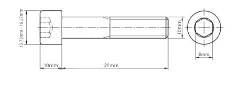 M10 (10mm x 25mm) Allen Socket Cap Head Screws - Bolts A2 Stainless Steel (Pack of 20) H12ABC, M10 x 25mm - Image 2