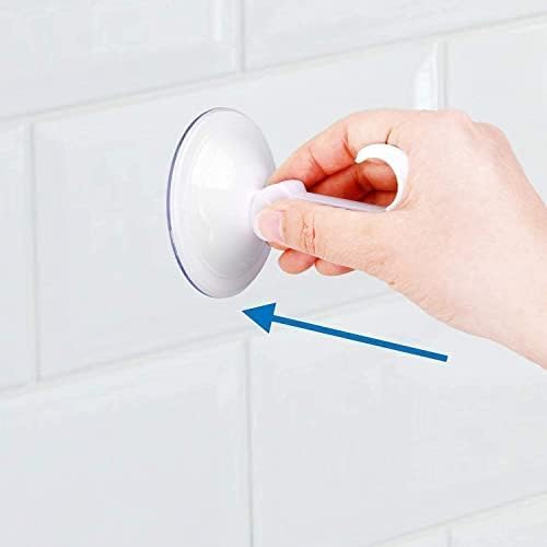 Image of White Glass Vacuum Suction Cup Hooks for Glass, Mirror, Tile - Bathroom & Kitchen Use (Multicolor, Pack of 12) 4.5 CM
