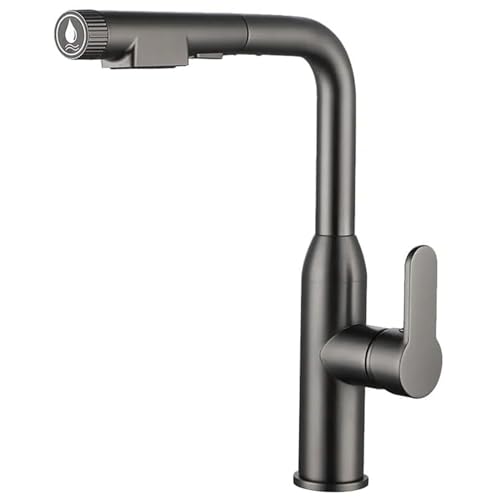 3-in-1 Brass Kitchen Faucet, 360° Swivel Pull Down Tap 2