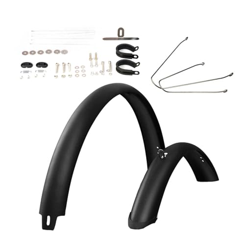 Fancyes Mountain Bike Mud Guards Road Bike Fenders Extra Wide Full Cover Fenders Bicycles Tire Protector Wheel Fenders Front and Rear, 29 Inch Silver Brace