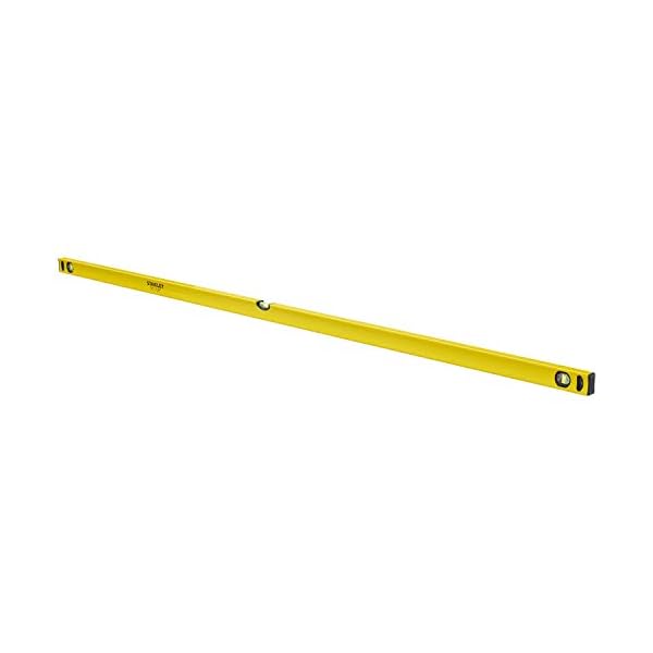 Stanley Wasserwaage Klassik (200 cm Länge, horizontale/vertikale Libelle, Schockabsorber, Genauigkeit ±0,5 mm/m) STHT1-43109