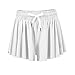 CHENYM Short de course 2 en 1 - Pour femme - Respirant - Pour le yoga, la gym, le fitness, la gym., Blanc., XXL
