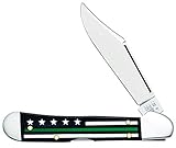 Case WR XX Pocket Knife Green Line - Mini Copperlock-Smooth Black Bn W/Color Inlays Item #9577 - (61749L SS) - Length Closed: 3 5/8 Inches