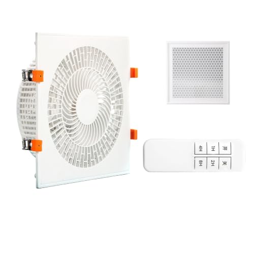 Ventilador de techo empotrado para ventilación 30 cm panel cuadrado con control remoto para intercambio de aire en cocina miniatura 4