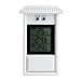 YUEKUN Thermomètre Numérique à Minimum et Maximum Thermomètre d'intérieur et d'extérieur à Haute Précision pour Serre Pratique Facile à Fixer au Mur (Blanc)