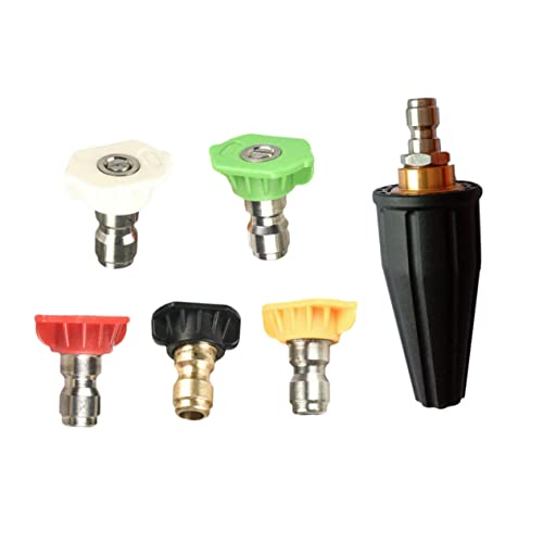 BEBEMOKO 1Pc Rotating Turbine Nozzle with Spray Tips Pressure Washer Accessory for Enhanced Cleaning Performance with Hot Cold Water for Various Applications
