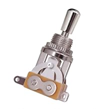 3-Way Short Straight Guitar Toggle Switch Pickup Selector, Metal Guitar Switch with Copper Tip, Compatible with Gibson Les Paul Electric Guitars Silvery tip