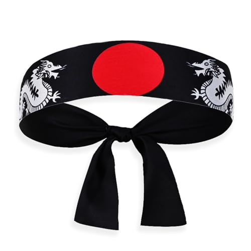 hhdatc Bandanas de cabeça com bandeira do país do Japão, faixas de suor pretas masculinas, bandana j