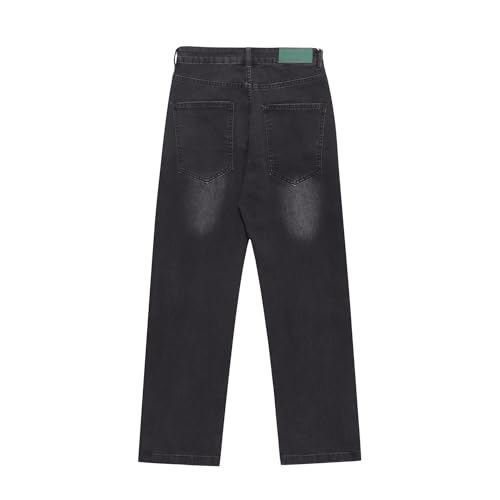 Men's Jeans Side Zipper Retro Straight-Leg Loose Casual Commute Daily Pants3