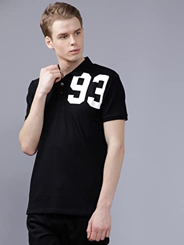 Image of The Indian Garage Co Men Polycotton Slim Fit Graphic Print Polo Collar Tshirt