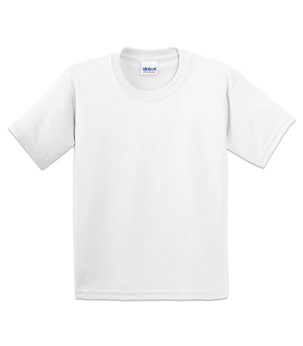 Gildan Youth Ultra-Cotton Unisex T-Shirt, Short Sleeve Crew Neck Tee, Multipack,White,XL,1 Pack