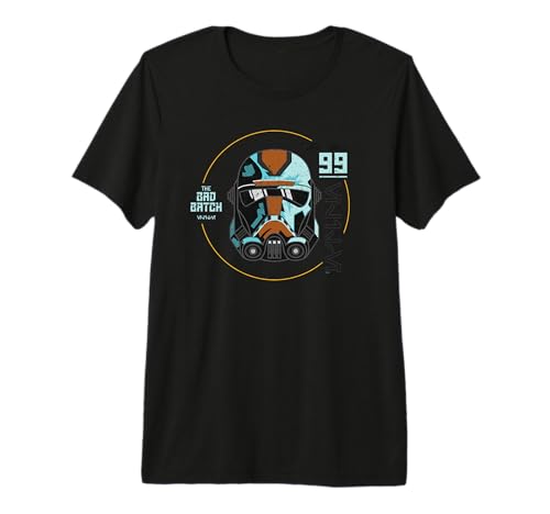T-shirt Star Wars The Bad Batch Hunter Helmet au tissu Premium et finitions Elite durables