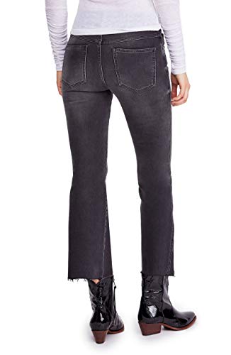 Free People Womens Rita Denim Crop Flare Jeans Black 242