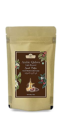 Roti Saudi Qahwa Light Roasted Arabic Saudi Coffee | Ground Coffee Rich in Saffron & Ginger 100 GMS